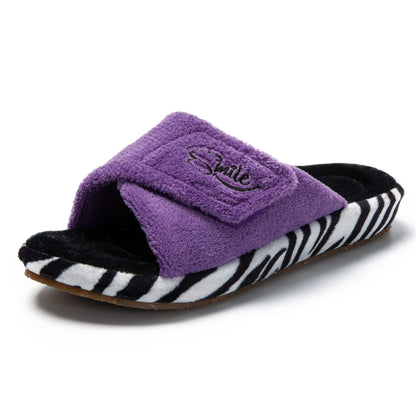 JOMIX Winter Hausschuhe Damen Stylische Pantoffeln Klettverschluss Bequeme Frottee Slippers Indoor Outdoor