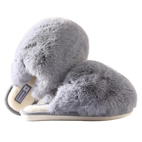 JOMIX Winter Hausschuhe Damen Warme Flauschige Pantoffeln Weiche Plüsch Slippers Modische Puschen Indoor