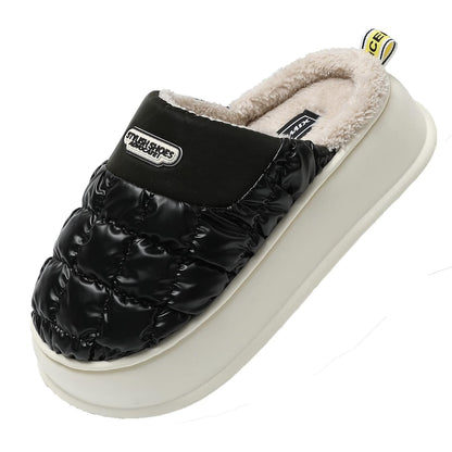 JOMIX Winter Hausschuhe Damen Warme Plüsch Gefüttert Pantoffeln Puff Slippers Plateau Puschen Indoor Outdoor