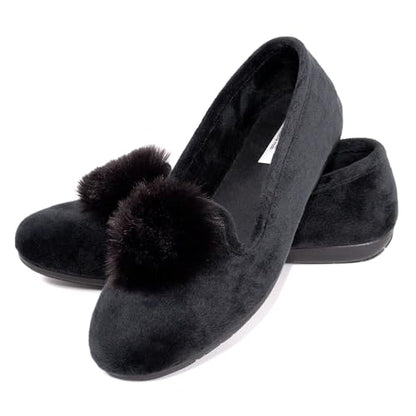 JOMIX Winter Mokassins Damen Elegante Loafers Spanische Warme Plüsch Hausschuhe Slippers Indoor