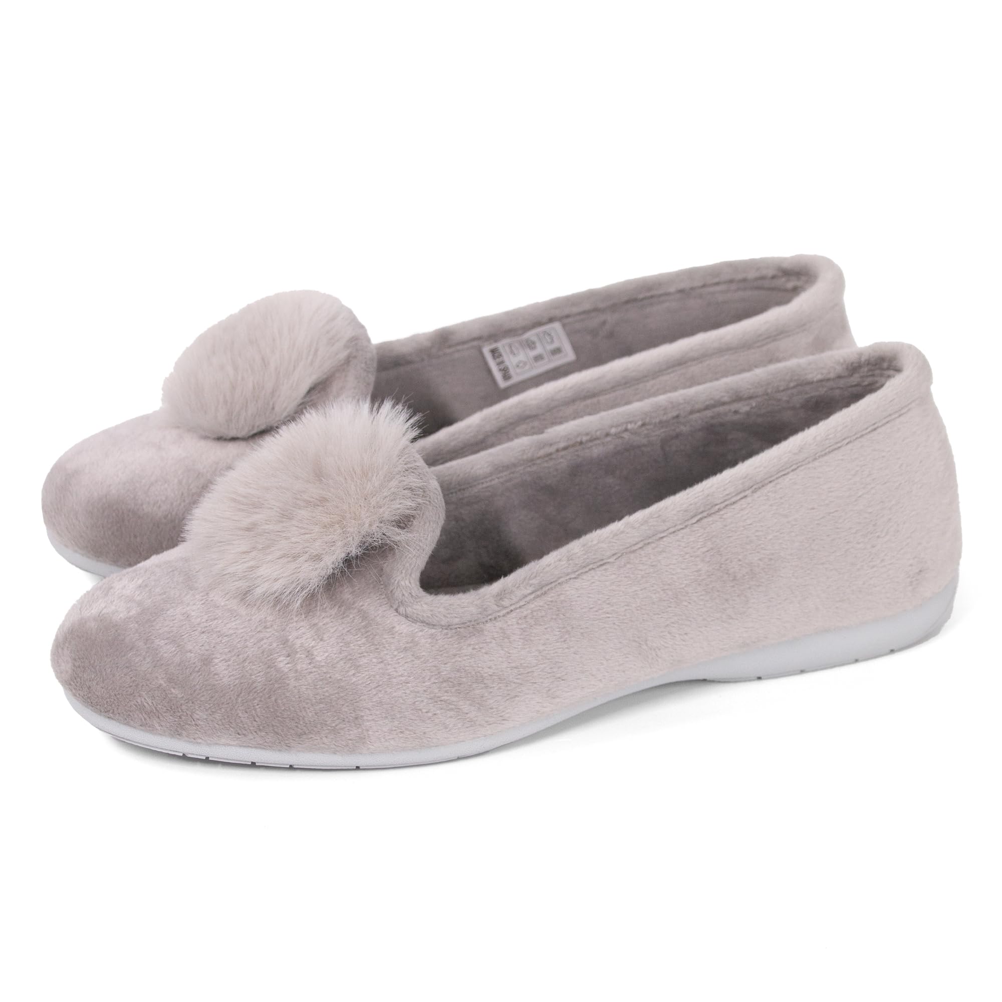 JOMIX Winter Mokassins Damen Elegante Loafers Spanische Warme Plüsch Hausschuhe Slippers Indoor