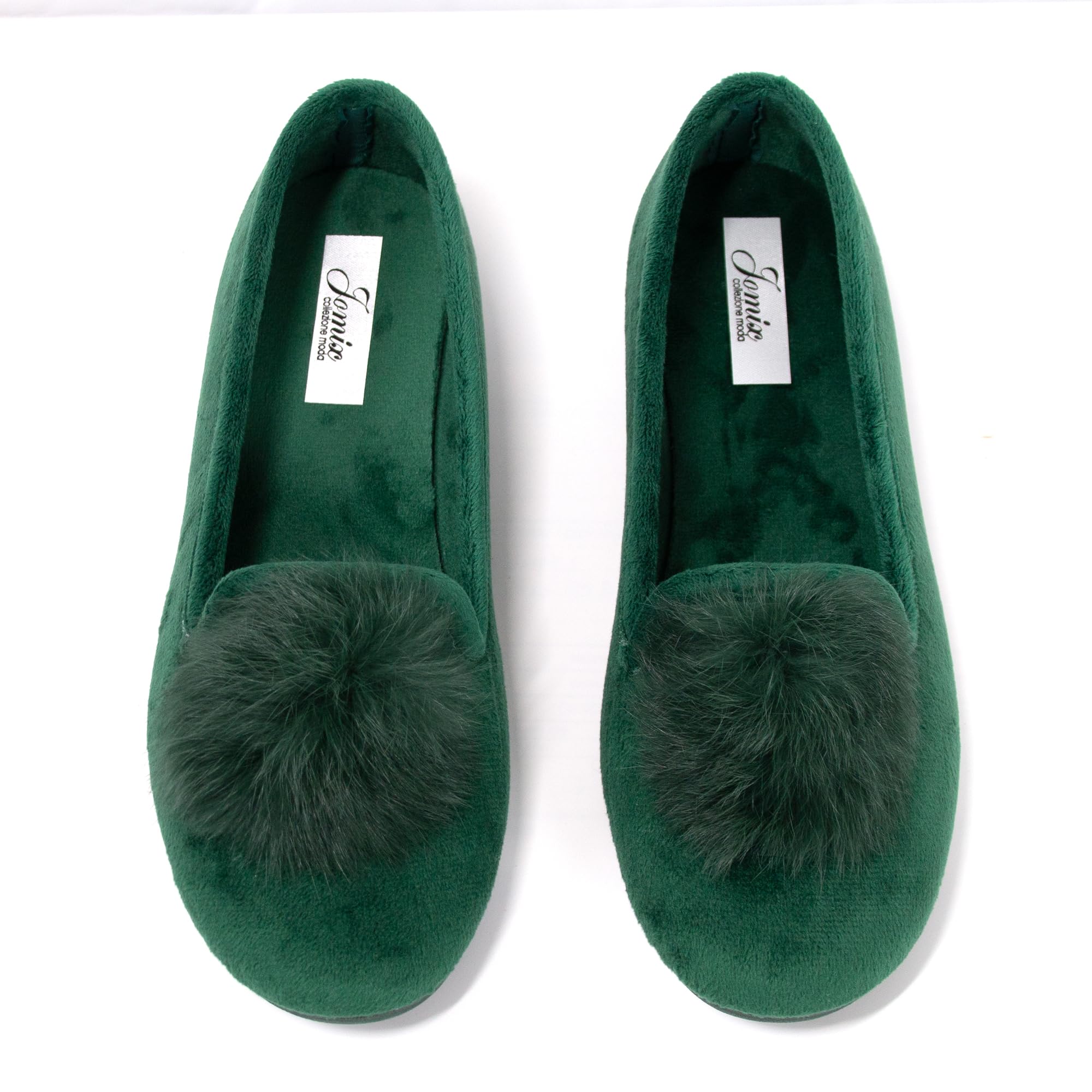JOMIX Winter Mokassins Damen Elegante Loafers Spanische Warme Plüsch Hausschuhe Slippers Indoor