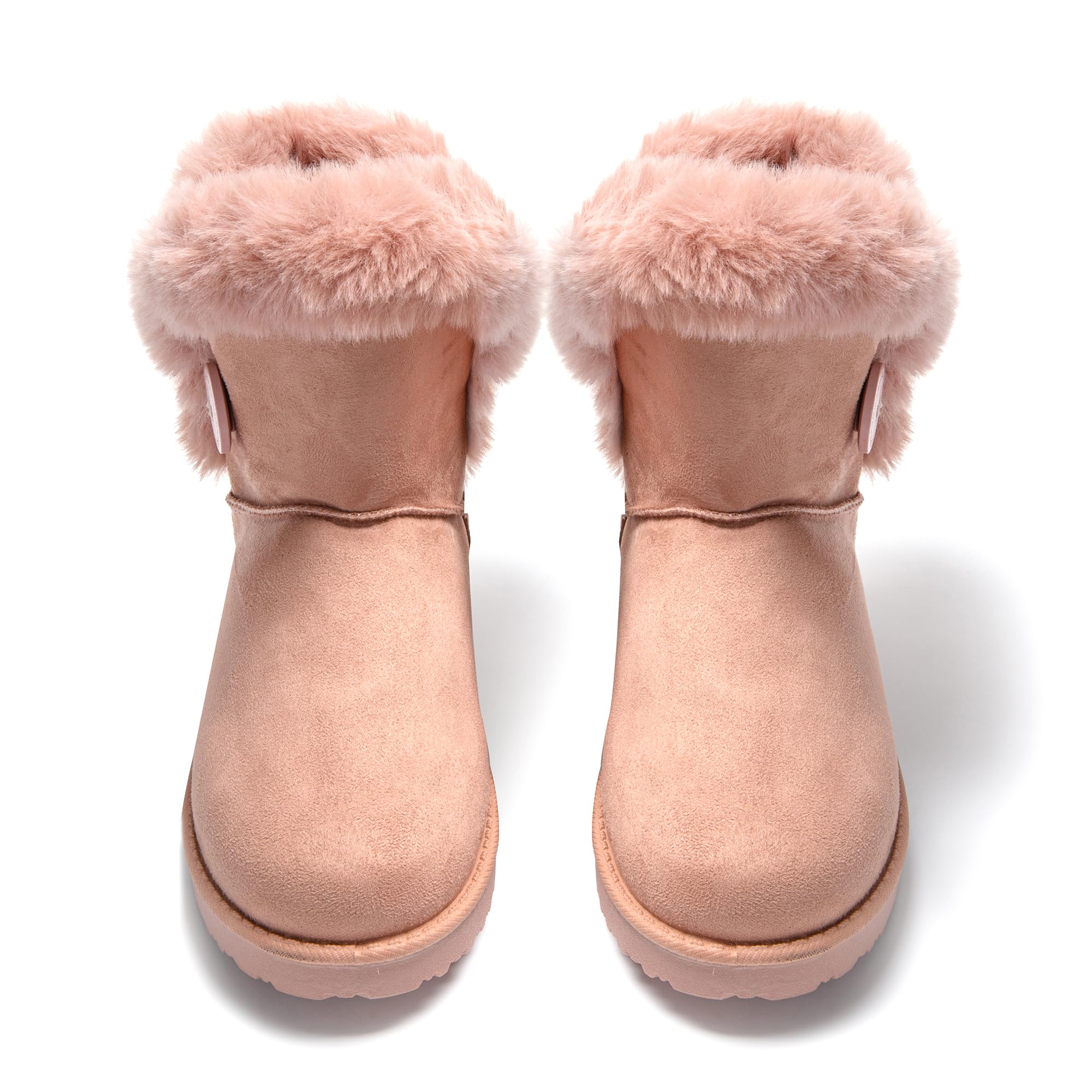 JOMIX Winter Stiefeletten Damen Warme Wildleder Boots Flauschige Fell Stiefel Gefütterte Winterstiefel Warme Winterstiefel Chukka Boots