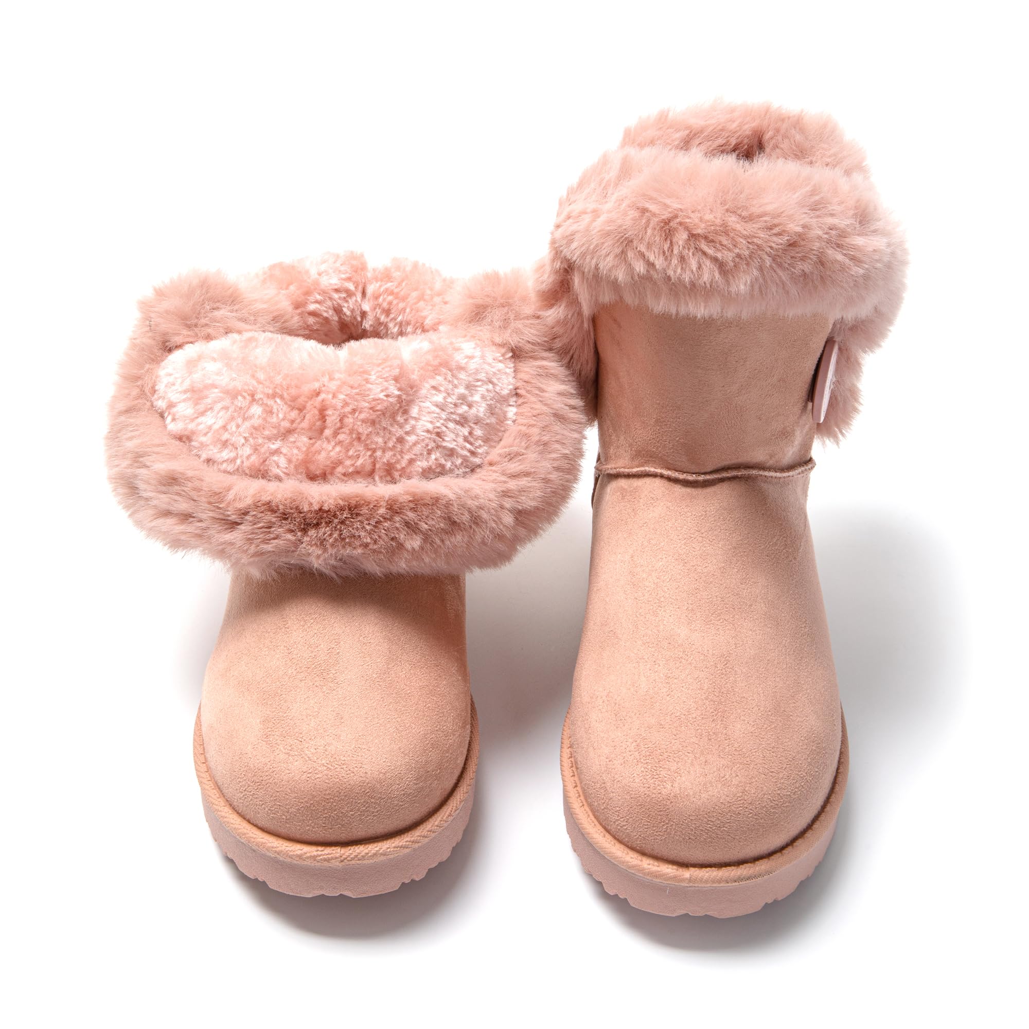 JOMIX Winter Stiefeletten Damen Warme Wildleder Boots Flauschige Fell Stiefel Gefütterte Winterstiefel Warme Winterstiefel Chukka Boots