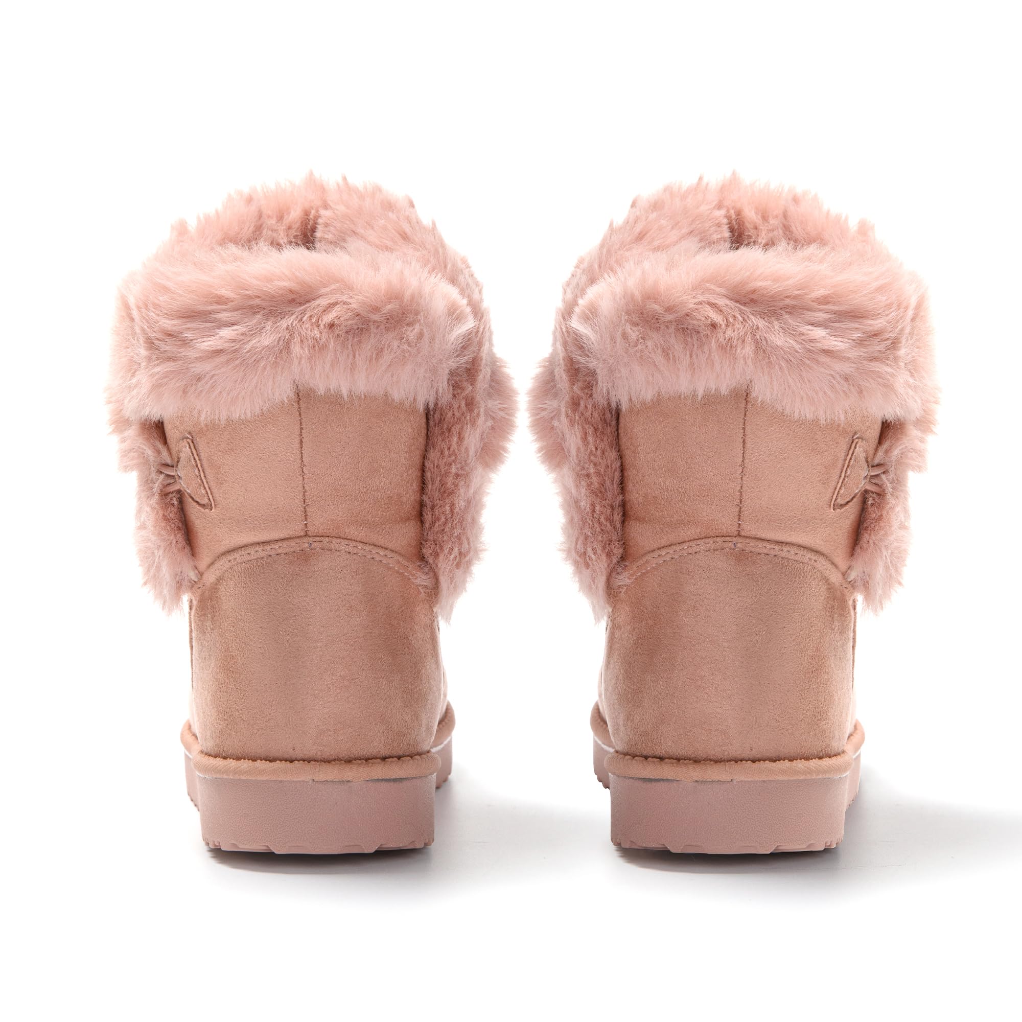 JOMIX Winter Stiefeletten Damen Warme Wildleder Boots Flauschige Fell Stiefel Gefütterte Winterstiefel Warme Winterstiefel Chukka Boots