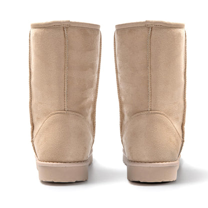 JOMIX Winter Stiefeletten Damen Wildleder Boots Halbschaft Warme Gefütterte Winterstiefel Antirutsch Sohle Outdoor