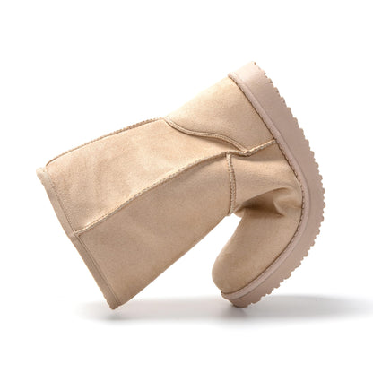 JOMIX Winter Stiefeletten Damen Wildleder Boots Halbschaft Warme Gefütterte Winterstiefel Antirutsch Sohle Outdoor