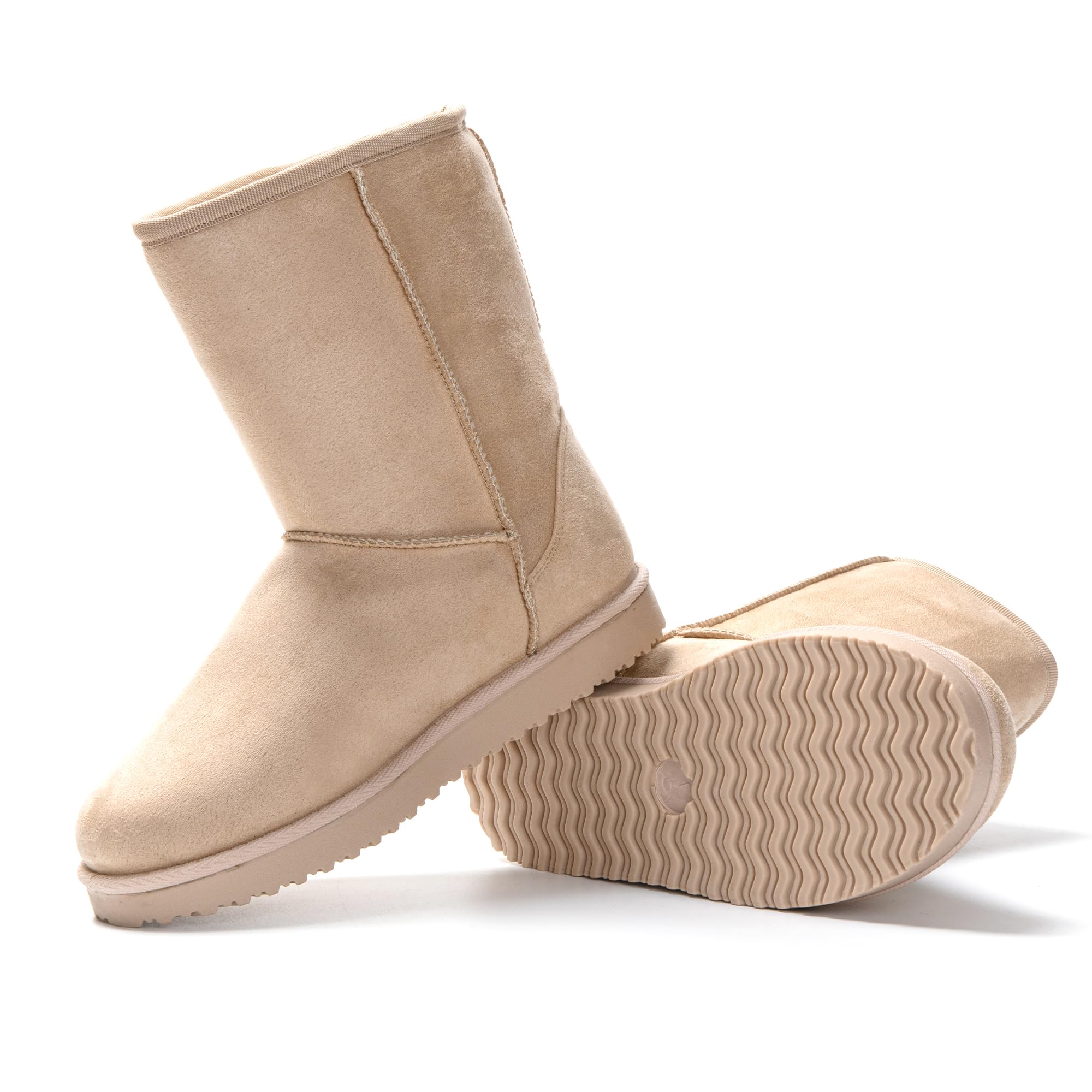 JOMIX Winter Stiefeletten Damen Wildleder Boots Halbschaft Warme Gefütterte Winterstiefel Antirutsch Sohle Outdoor