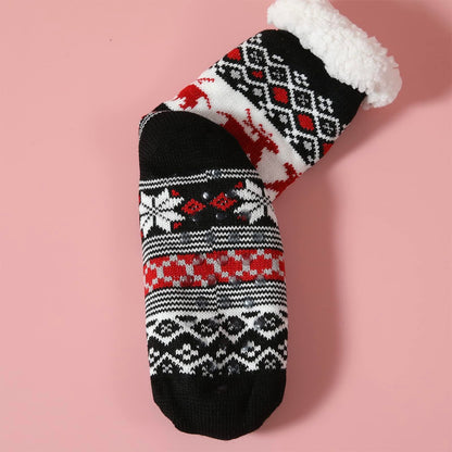 JOMIX Winter Stoppersocken Damen Dicke Socken Rutschfeste Hüttensocken Anti - Rutsch Sohle Flauschige Haussocken Plüschsocken