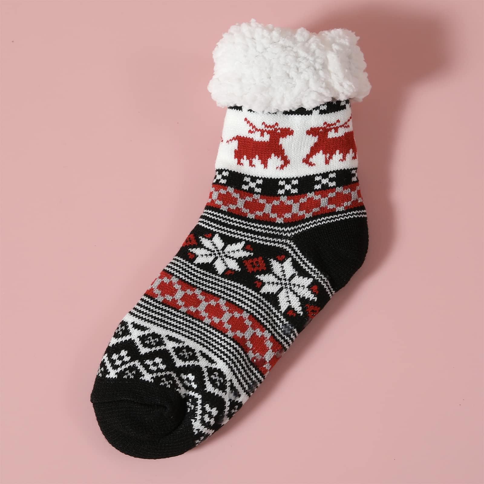 JOMIX Winter Stoppersocken Damen Dicke Socken Rutschfeste Hüttensocken Anti - Rutsch Sohle Flauschige Haussocken Plüschsocken