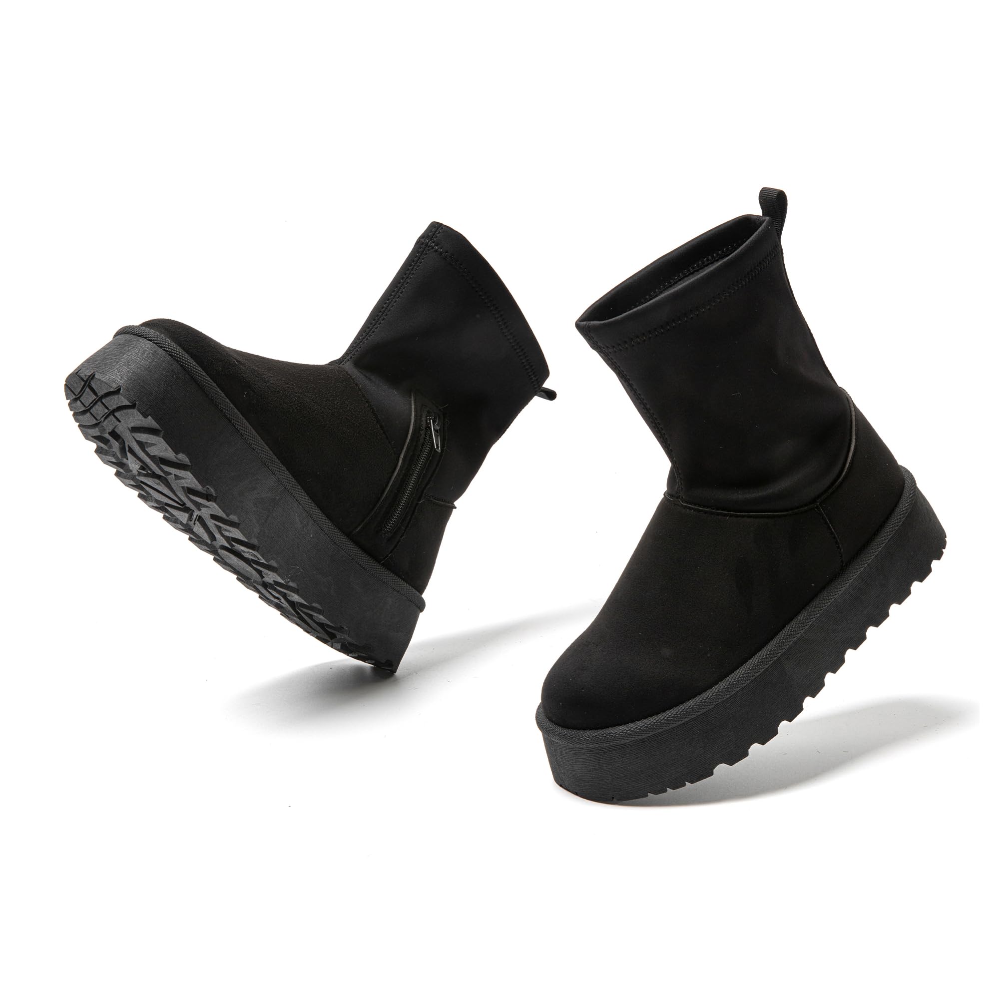 JOMIX Winterschuhe Damen Winterstiefel Warme Rutschfest Stiefel Plateau Wasserdicht Gefüttert Stiefeletten Rutschfest Plüsch Boots Outdoor Schuhe Chukka Boots