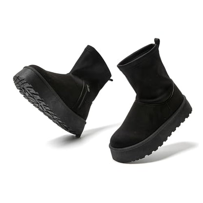 JOMIX Winterschuhe Damen Winterstiefel Warme Rutschfest Stiefel Plateau Wasserdicht Gefüttert Stiefeletten Rutschfest Plüsch Boots Outdoor Schuhe Chukka Boots