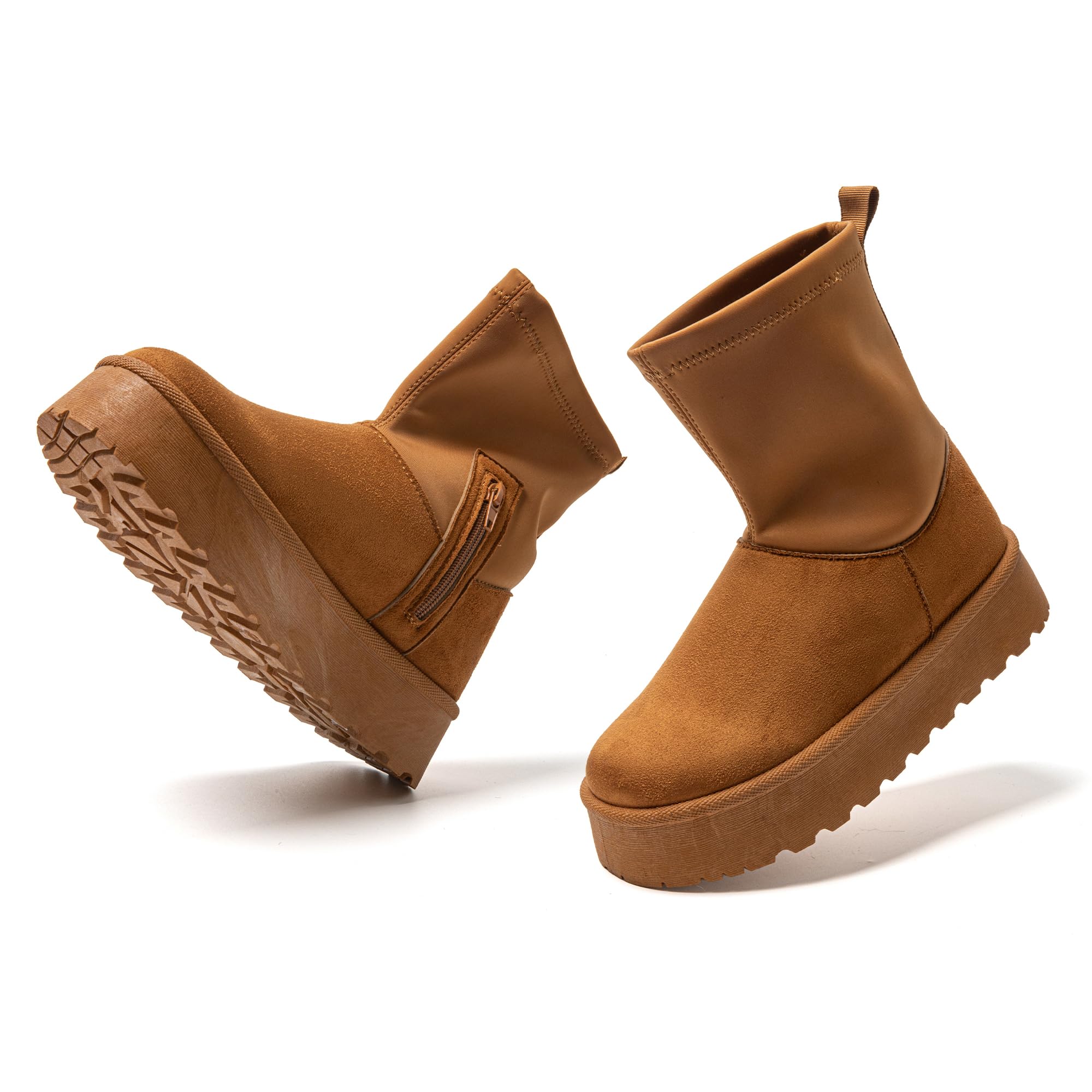 JOMIX Winterschuhe Damen Winterstiefel Warme Rutschfest Stiefel Plateau Wasserdicht Gefüttert Stiefeletten Rutschfest Plüsch Boots Outdoor Schuhe Chukka Boots