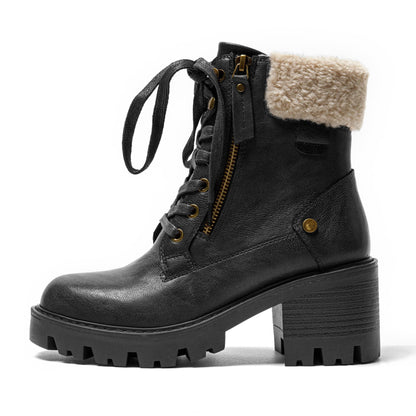 JOMIX Winterstiefel Damen Warme Stiefel Gefüttert Stiefeletten Rutschfest Biker Boots Outdoor Schuhe Chukka Boots Schneestiefel