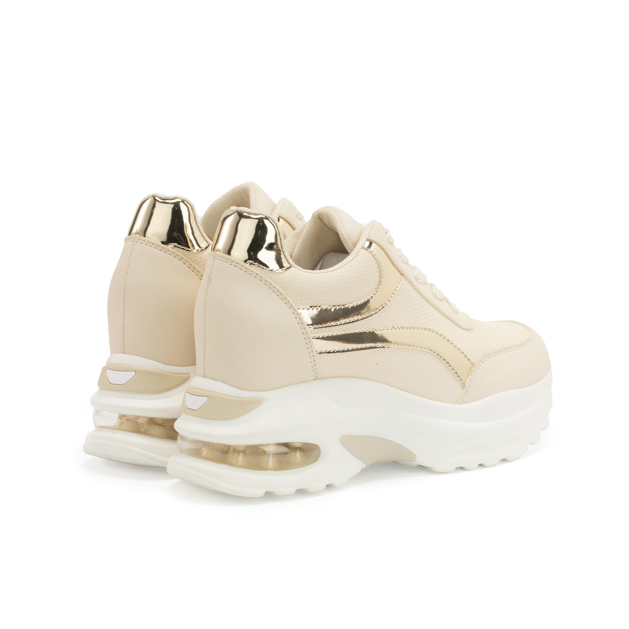 JOMIX Zapatillas Mujer Altas con Amortiguación de Aire Zapatos Depotivos Adultos Elegantes Sneakers con Plataforma Elevada Talla 36 - 41 EU