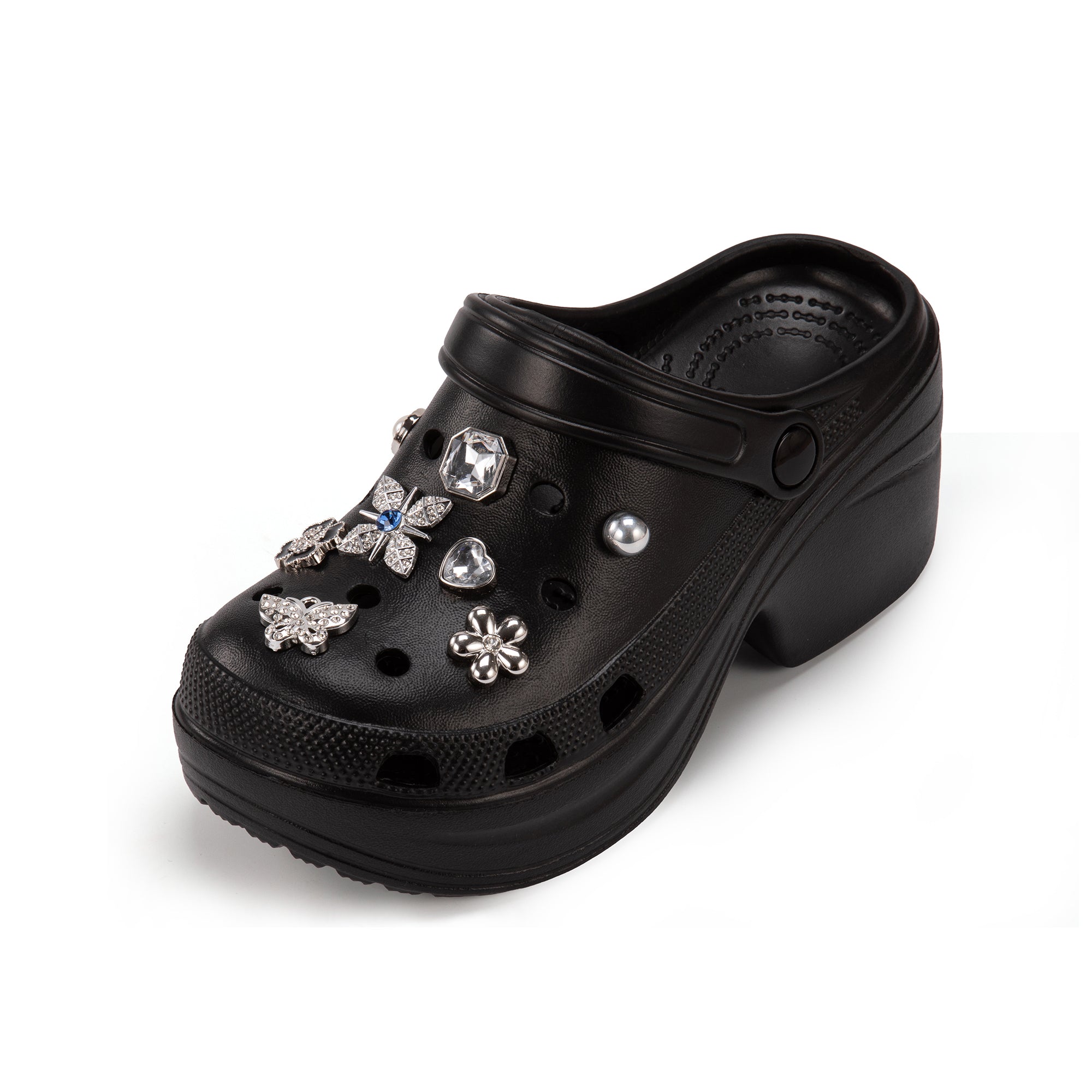 JOMIX Zoccoli con Tacco e Charms Rimovibili Donna, Elegante Zoccoli Estivi WEG250502