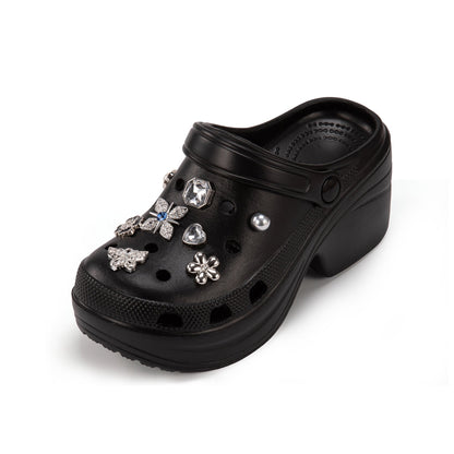 JOMIX Zoccoli con Tacco e Charms Rimovibili Donna, Elegante Zoccoli Estivi WEG250502