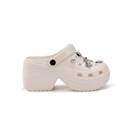 JOMIX Zoccoli con Tacco e Charms Rimovibili Donna, Elegante Zoccoli Estivi WEG250502
