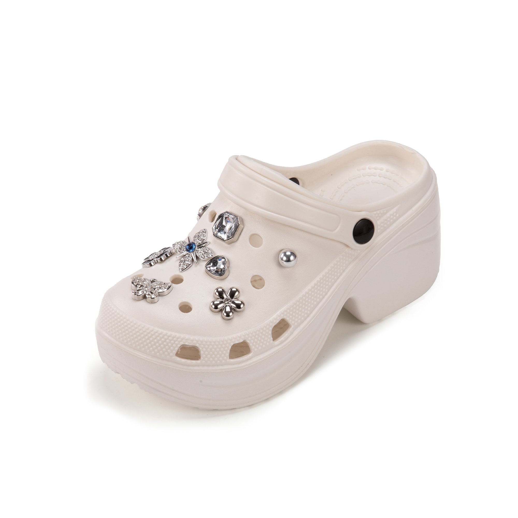 JOMIX Zoccoli con Tacco e Charms Rimovibili Donna, Elegante Zoccoli Estivi WEG250502