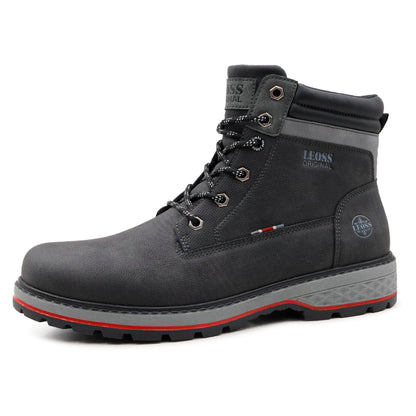 LEOSS ORIGINAL Botas de hombre de invierno casuales de invierno para caminar de piel sintética