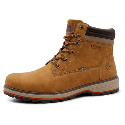 LEOSS ORIGINAL Botas de hombre de invierno casuales de invierno para caminar de piel sintética