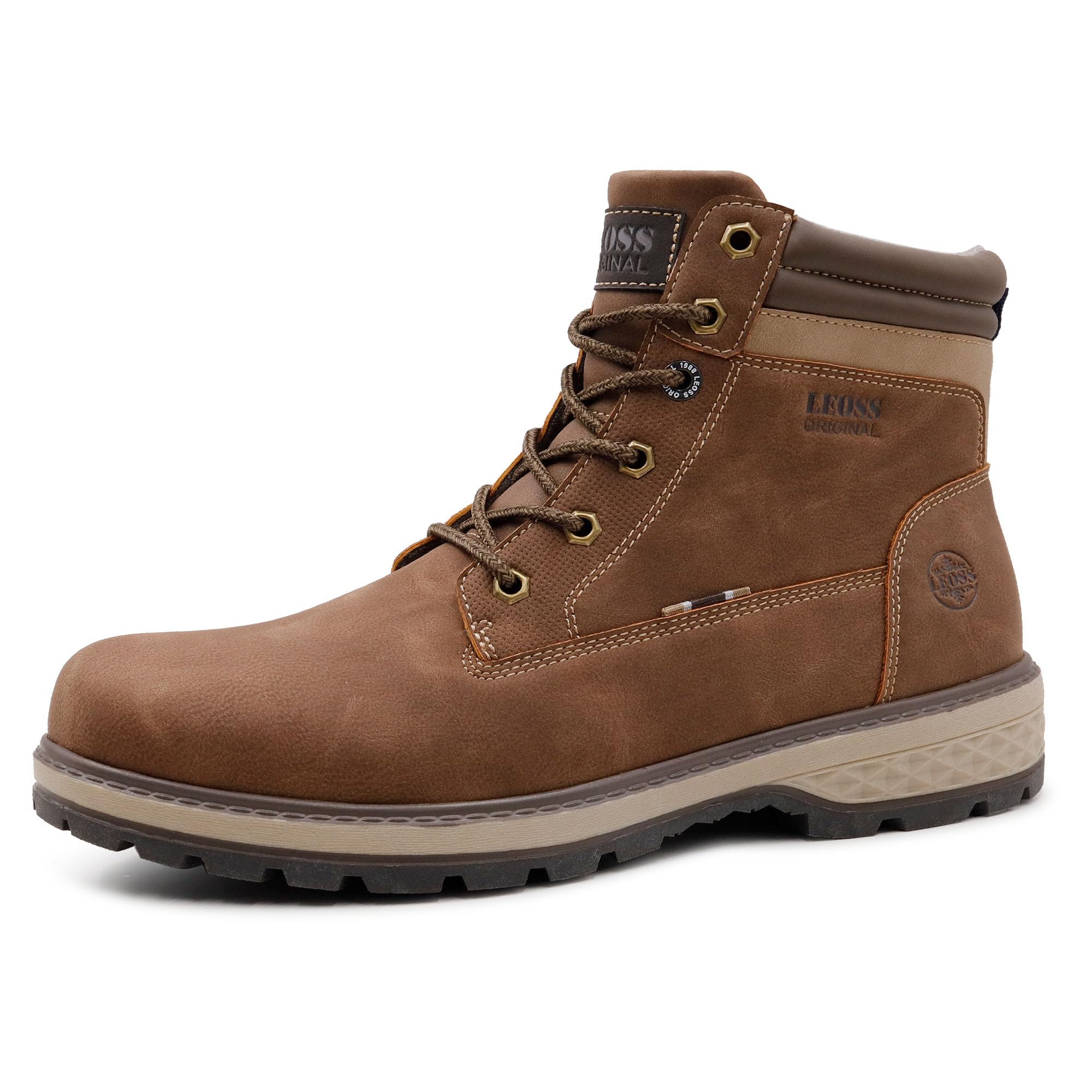 LEOSS ORIGINAL Botas de hombre de invierno casuales de invierno para caminar de piel sintética