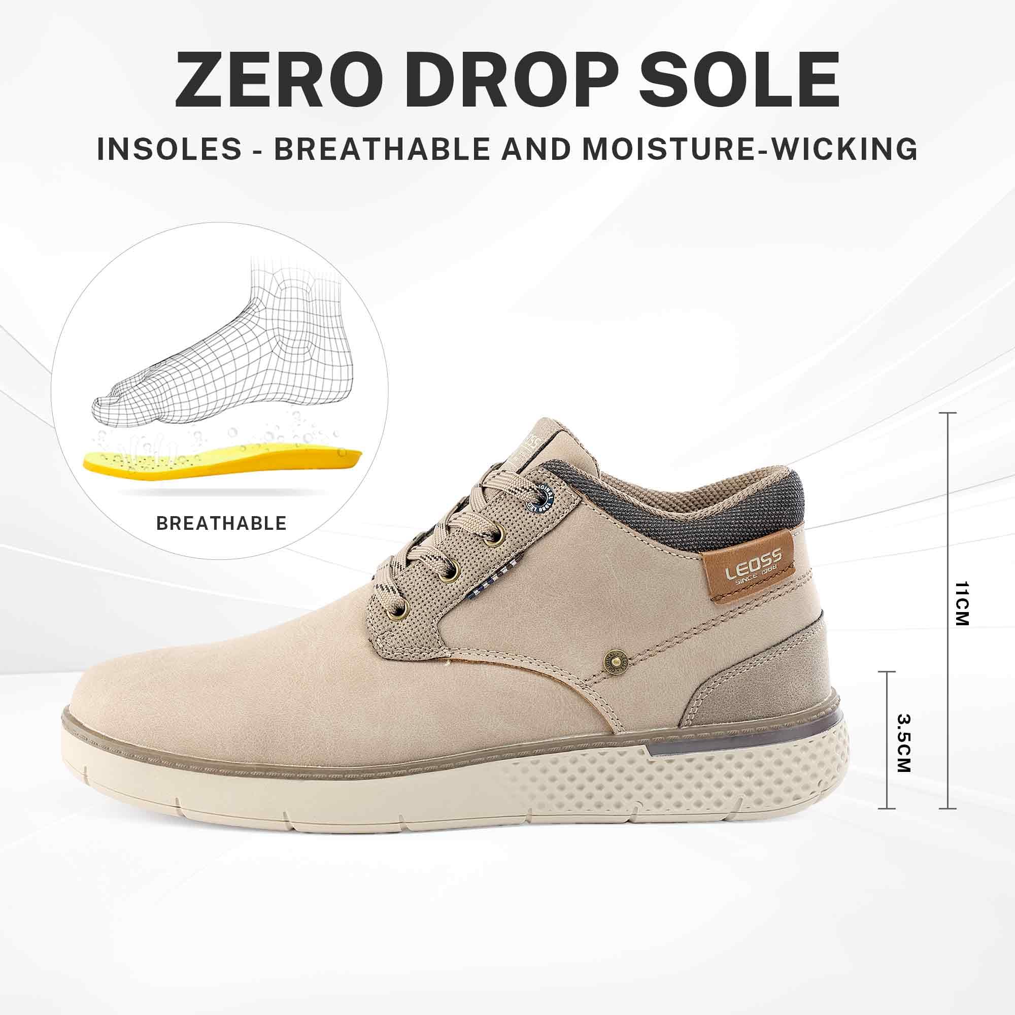 LEOSS ORIGINAL Homme Montante Basket Sport Cuir Business Chaussures