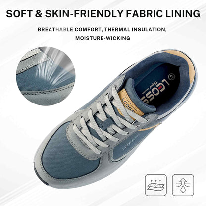 LEOSS ORIGINAL Scarpe da Ginnastica Uomo Sneaker con Lacci Scarpe da Città Scarpe da Escursionismo Casual Scarpe da Walking in Pelle Sportive