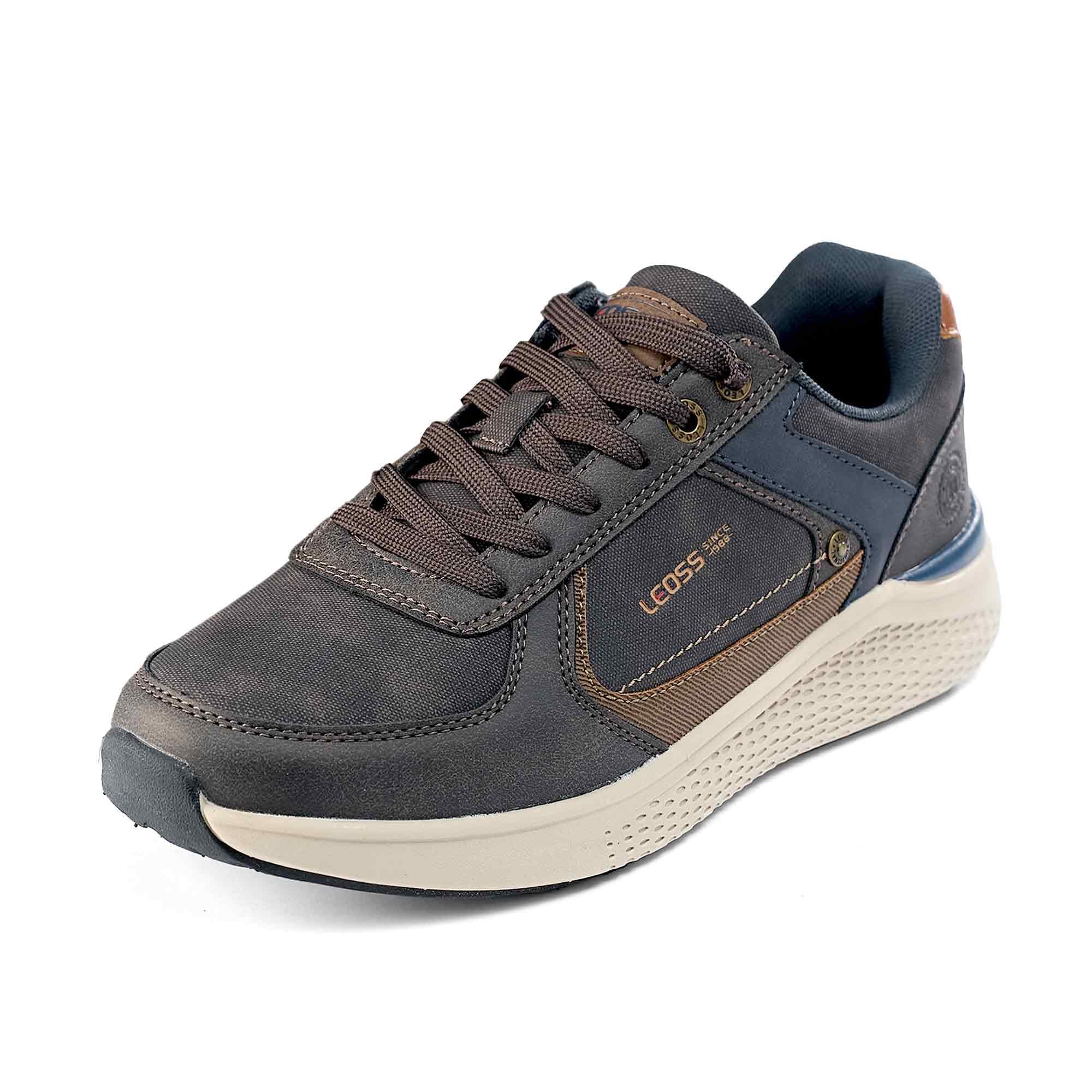 LEOSS ORIGINAL Scarpe da Ginnastica Uomo Sneaker con Lacci Scarpe da Città Scarpe da Escursionismo Casual Scarpe da Walking in Pelle Sportive
