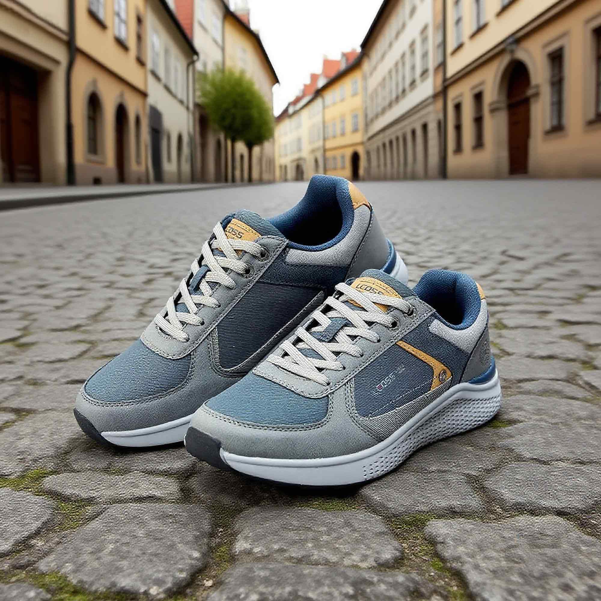 LEOSS ORIGINAL Scarpe da Ginnastica Uomo Sneaker con Lacci Scarpe da Città Scarpe da Escursionismo Casual Scarpe da Walking in Pelle Sportive