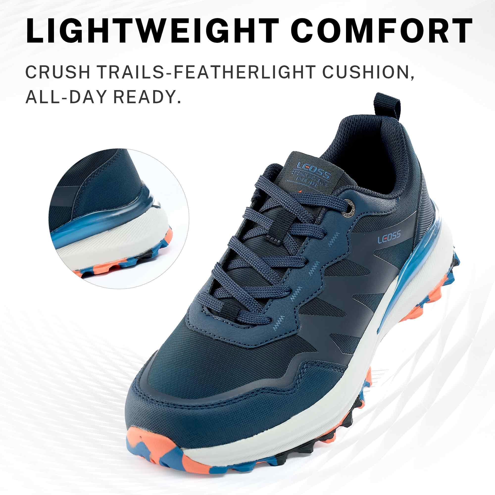 LEOSS ORIGINAL Scarpe da Ginnastica Uomo Sneaker con Lacci Scarpe da Città Scarpe da Escursionismo Casual Scarpe da Walking in Pelle Sportive