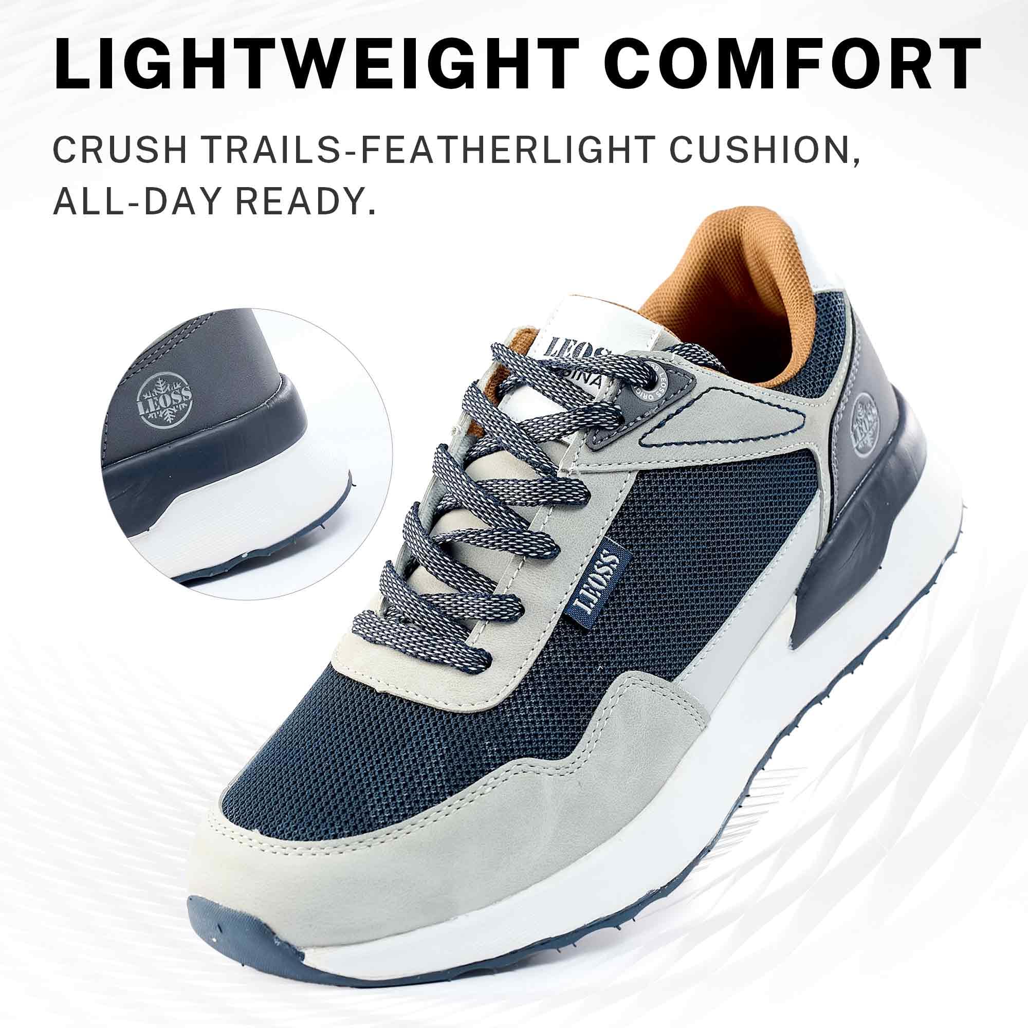 LEOSS ORIGINAL Zapatillas Bicolores para Hombre Transpirables Casual con Cordones