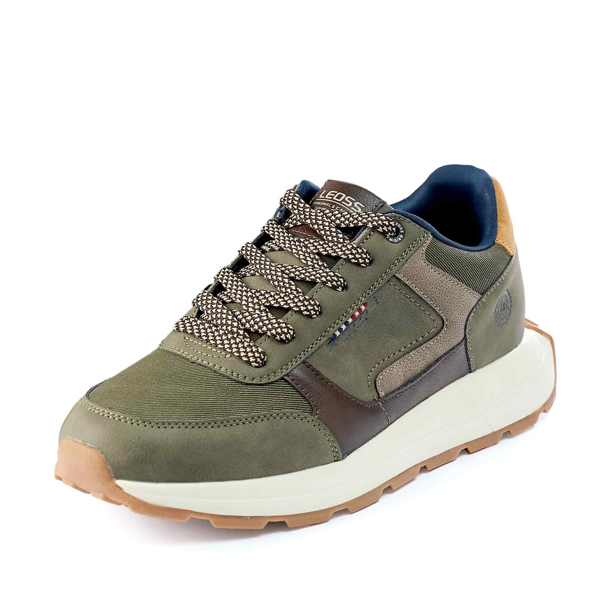LEOSS ORIGINAL Zapatillas de deporte para hombre, zapatillas con cordones, zapatos de ciudad, zapatos de senderismo informales, zapatos de caminar de cuero deportivos