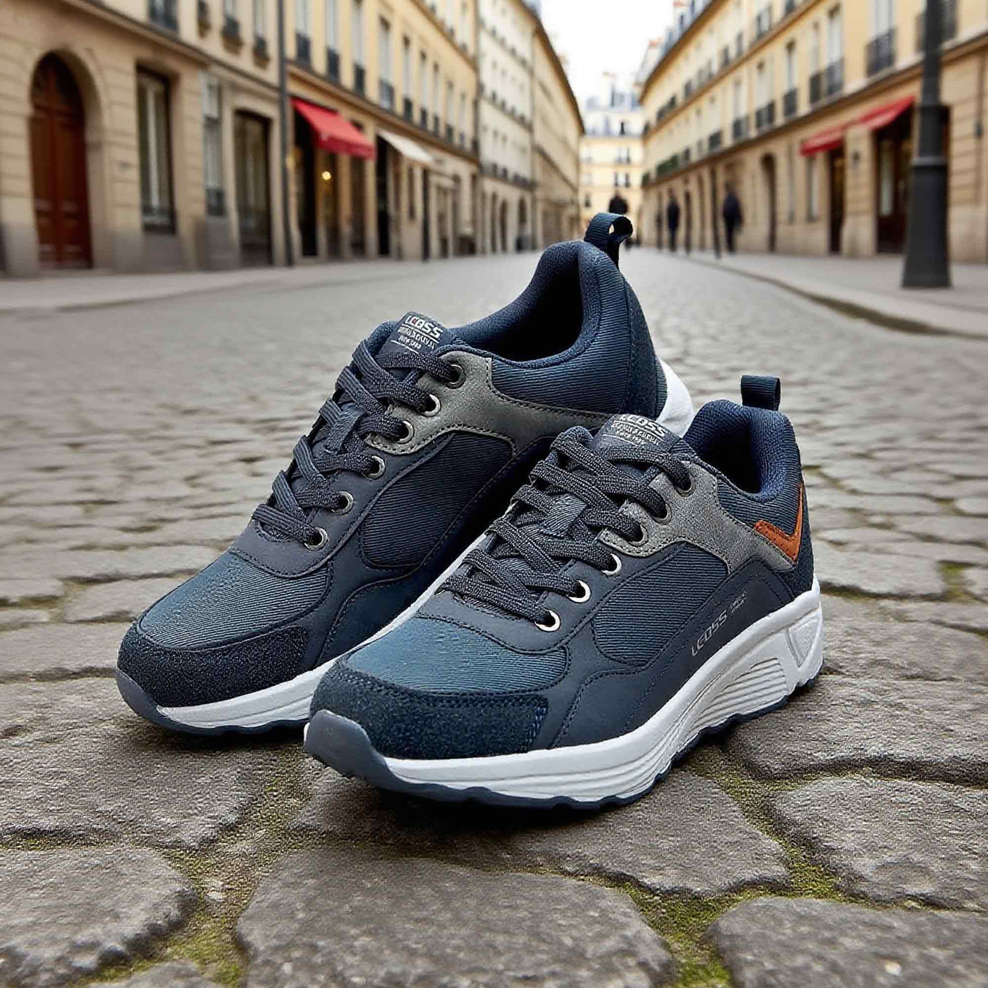 LEOSS ORIGINAL Zapatillas de deporte para hombre, zapatillas con cordones, zapatos de ciudad, zapatos de senderismo informales, zapatos de caminar de cuero deportivos