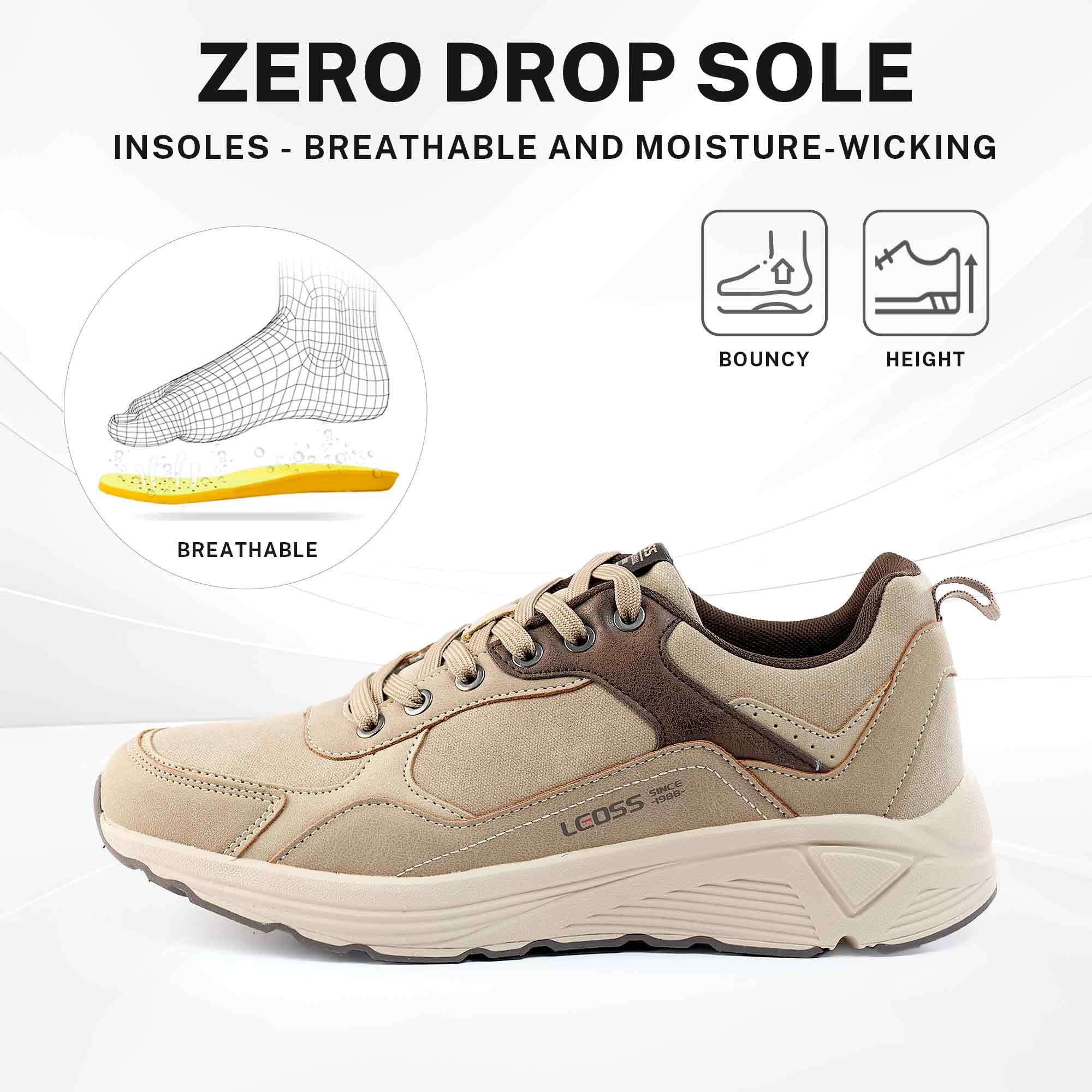 LEOSS ORIGINAL Zapatillas de deporte para hombre, zapatillas con cordones, zapatos de ciudad, zapatos de senderismo informales, zapatos de caminar de cuero deportivos