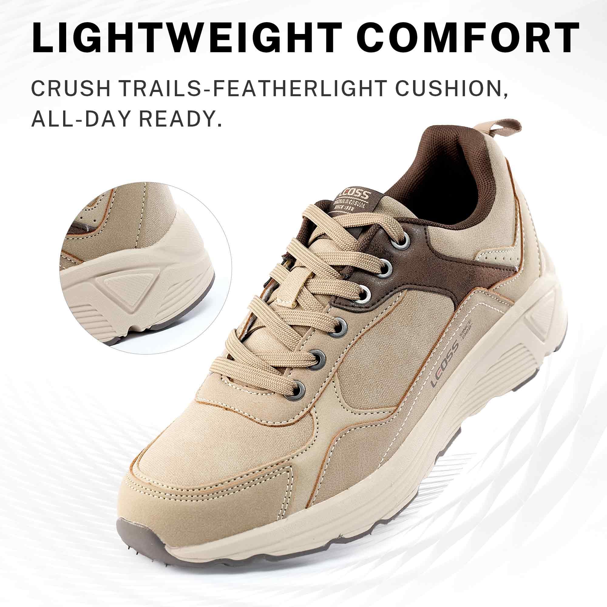 LEOSS ORIGINAL Zapatillas de deporte para hombre, zapatillas con cordones, zapatos de ciudad, zapatos de senderismo informales, zapatos de caminar de cuero deportivos