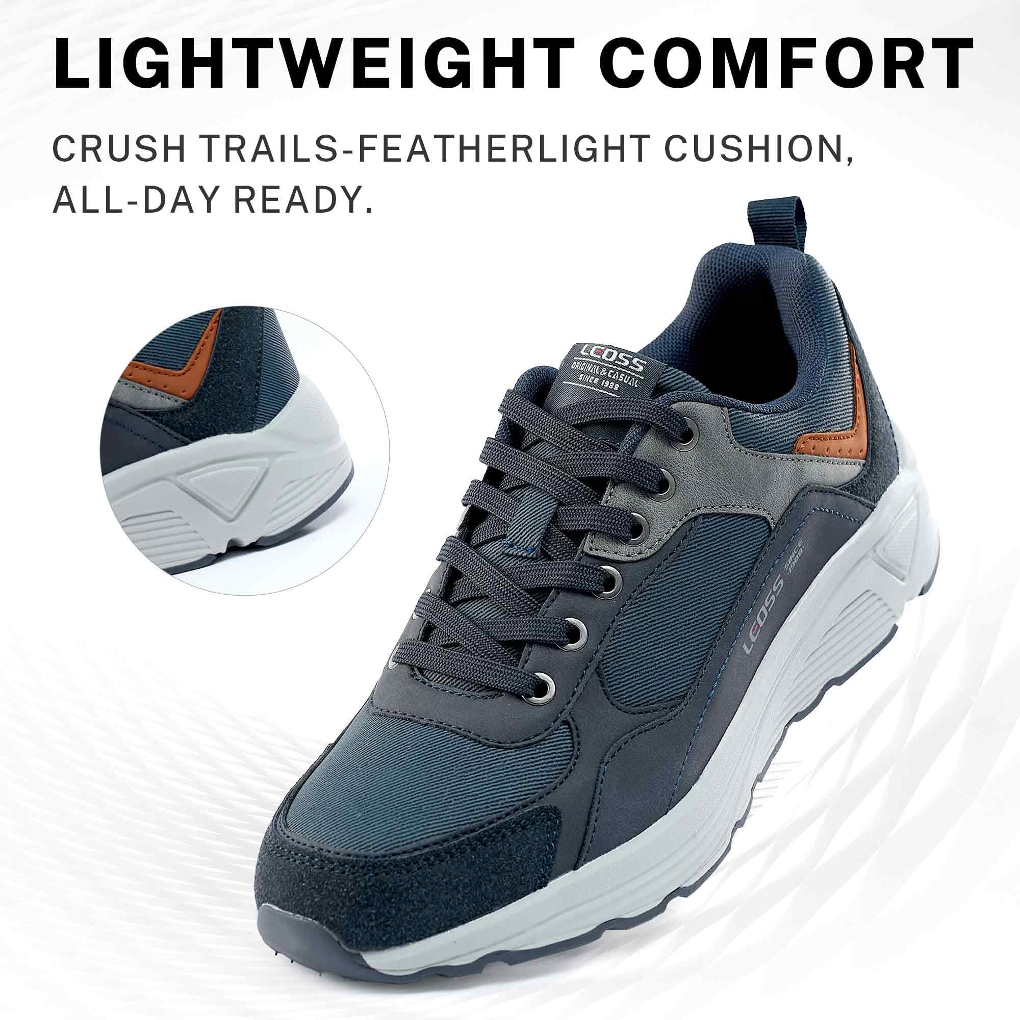 LEOSS ORIGINAL Zapatillas de deporte para hombre, zapatillas con cordones, zapatos de ciudad, zapatos de senderismo informales, zapatos de caminar de cuero deportivos