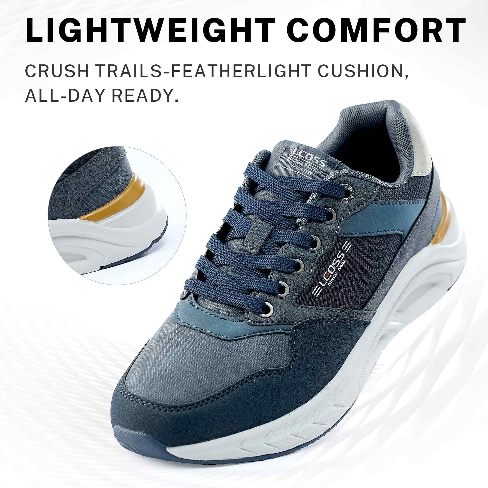 LEOSS ORIGINAL Zapatillas de deporte para hombre, zapatillas con cordones, zapatos de ciudad, zapatos de senderismo informales, zapatos de caminar de cuero deportivos