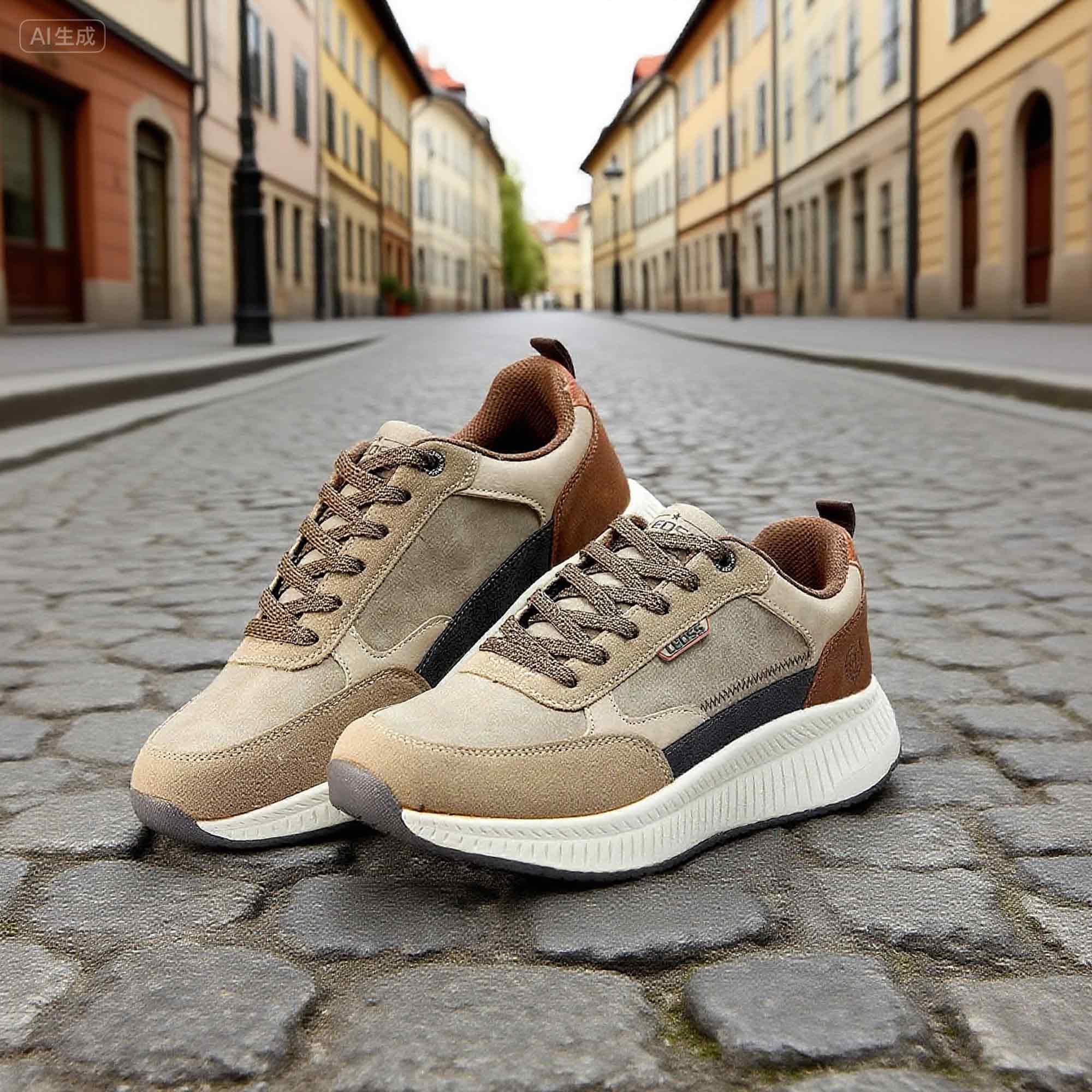 LEOSS ORIGINAL Zapatillas de senderismo para hombre, de piel, con cordones, para el tiempo libre, para caminar, zapatillas deportivas antideslizantes