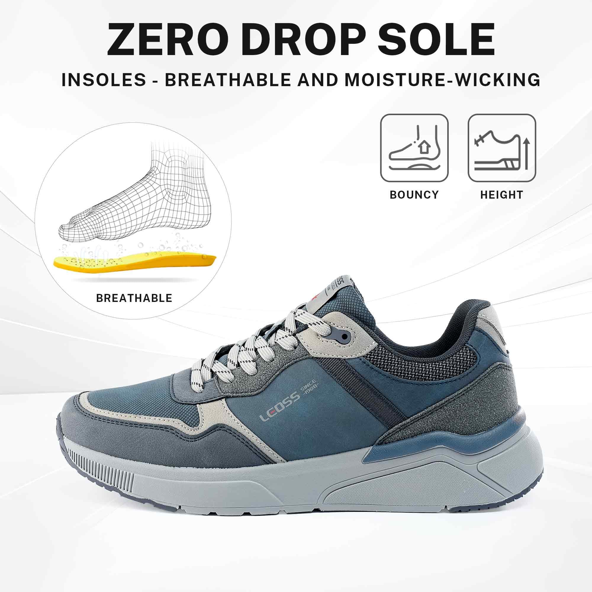 LEOSS ORIGINAL Zapatillas de senderismo para hombre, zapatillas de deporte con cordones, zapatos de calle, para el tiempo libre, para caminar, zapatos deportivos de piel