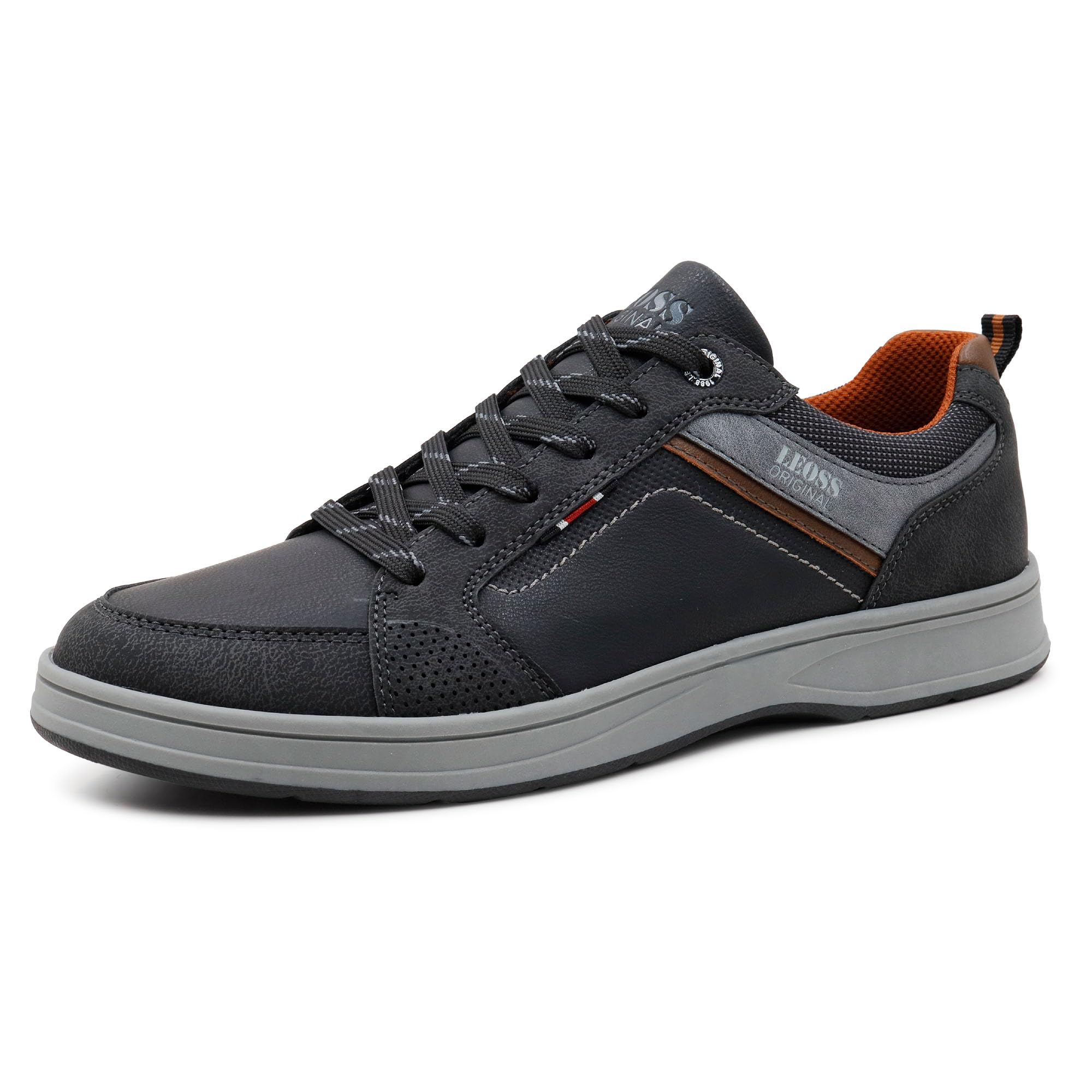 LEOSS ORIGINAL Zapatos de hombre Casual Sneakers Deportivos Elegantes Transpirables para Pasear Caminar al Aire Libre de Piel Sintética