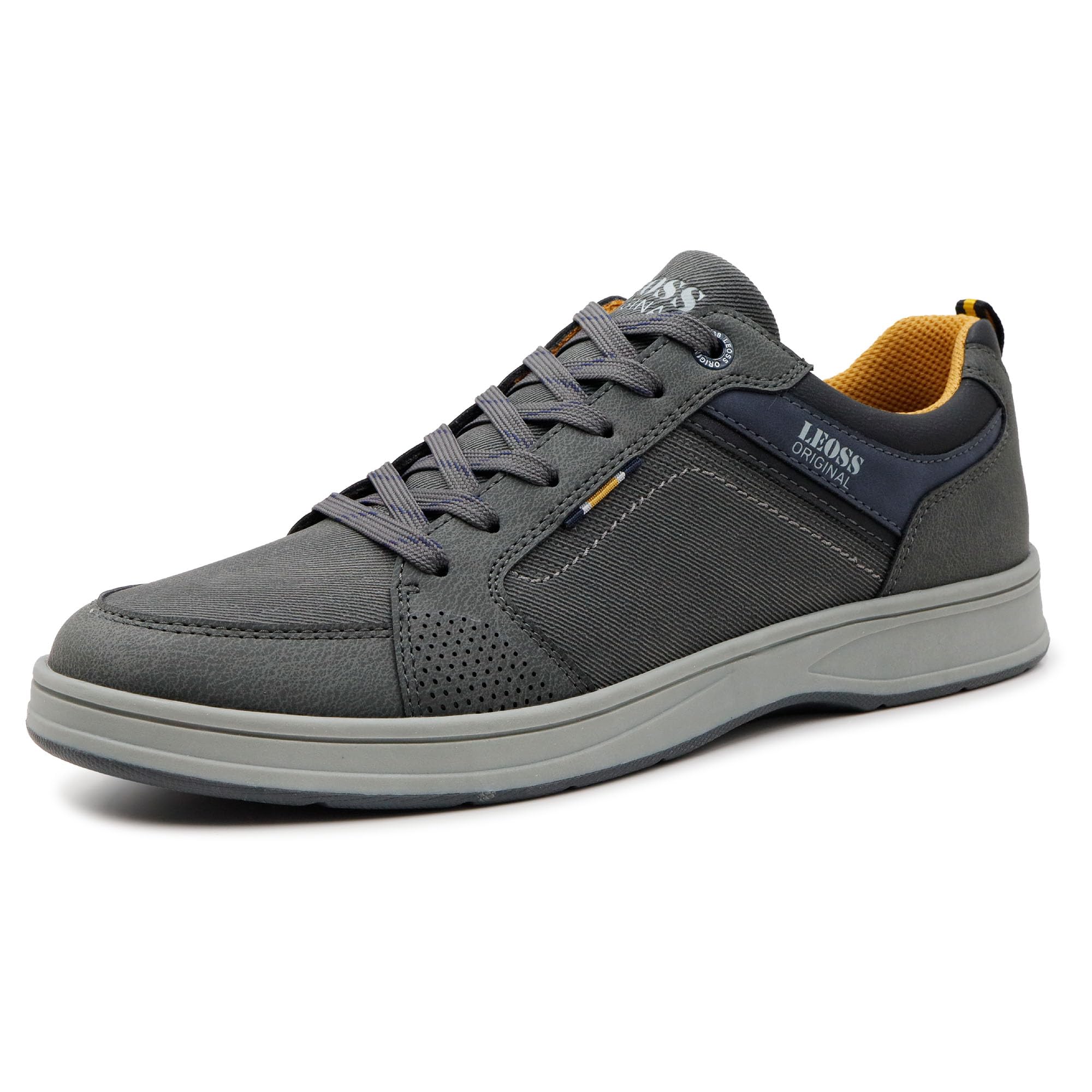 LEOSS ORIGINAL Zapatos de hombre Casual Sneakers Deportivos Elegantes Transpirables para Pasear Caminar al Aire Libre de Piel Sintética