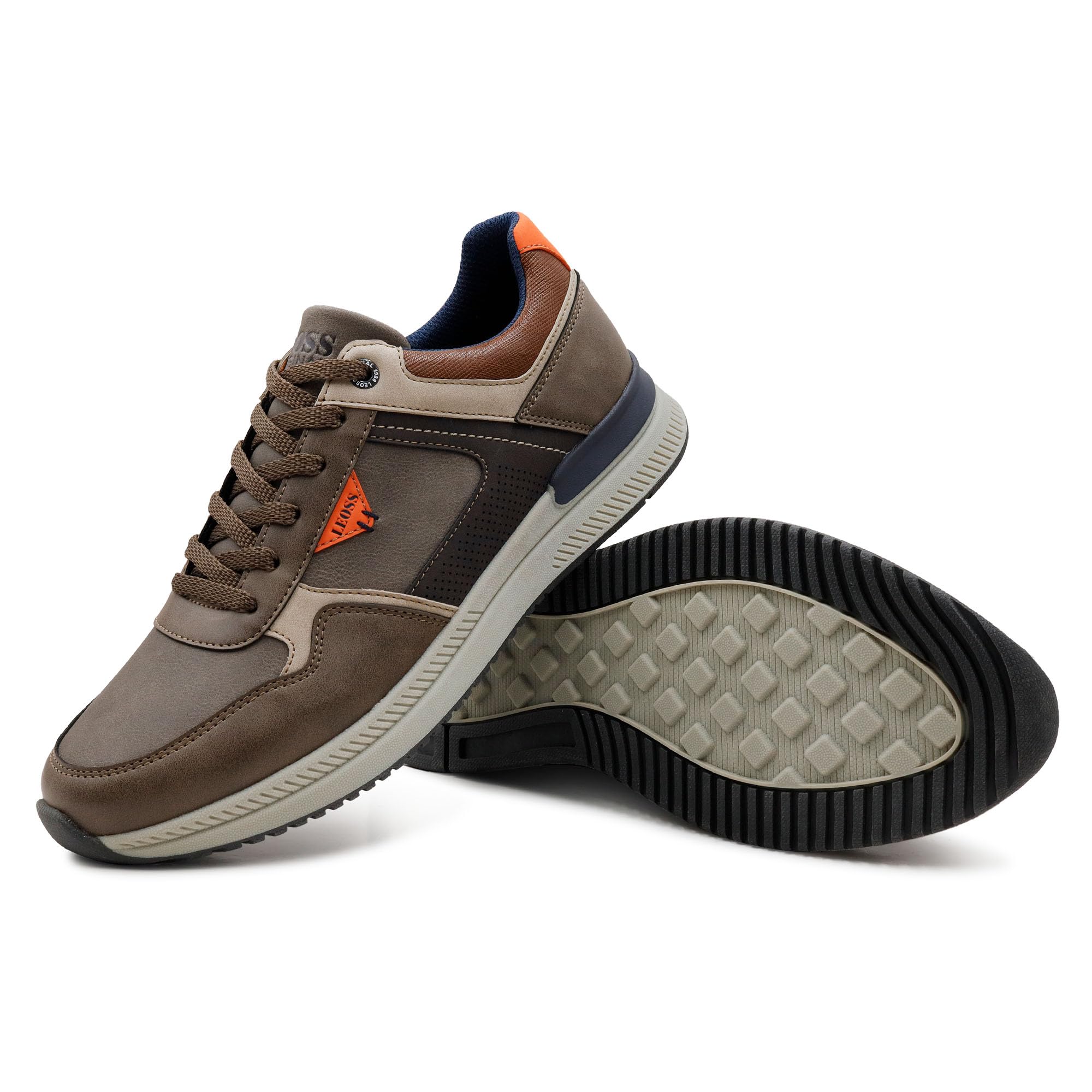 LEOSS ORIGINAL Zapatos de los Hombres Casual Zapatillas Deportivas Elegantes Transpirables Caminar al Aire Libre de Cuero Sintético