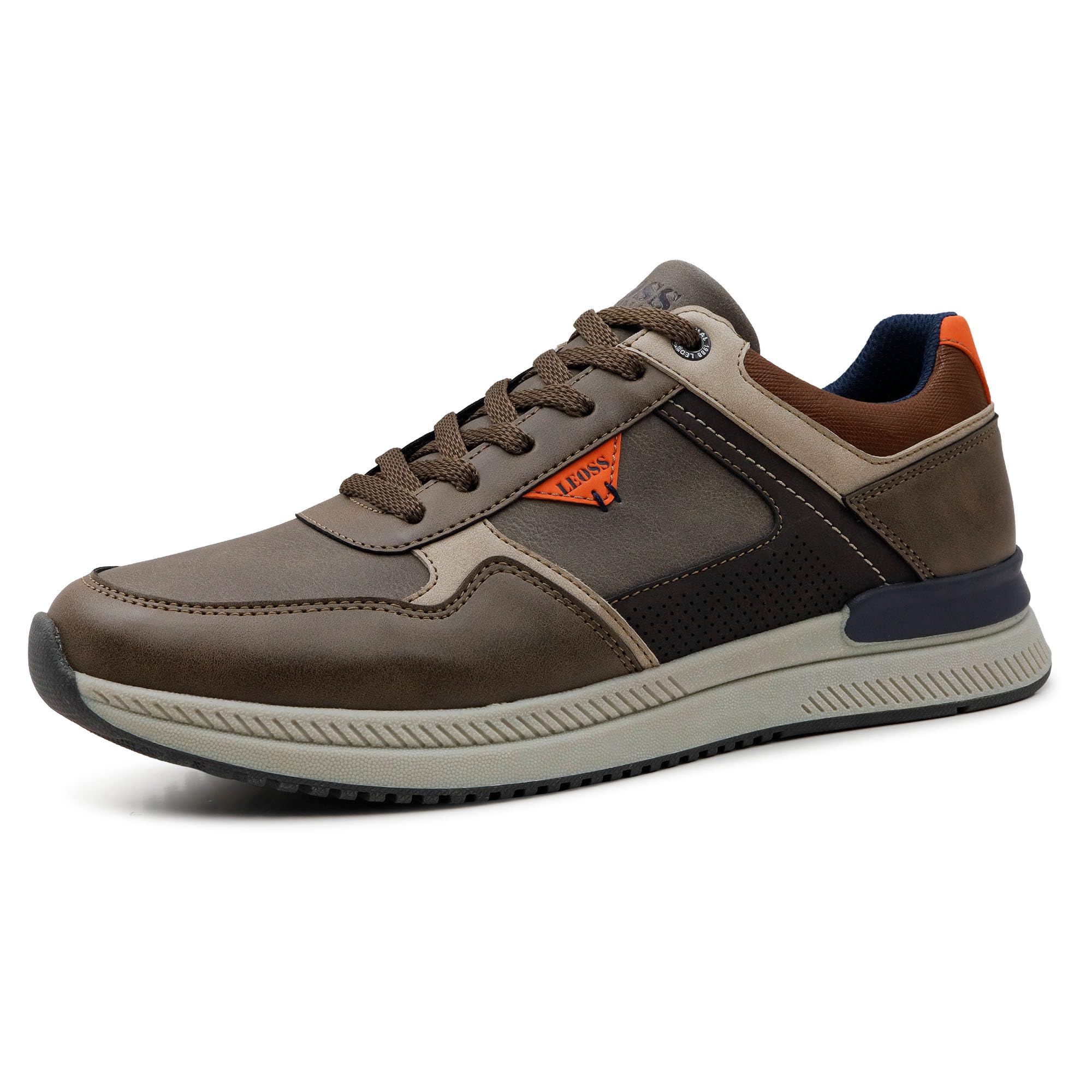 LEOSS ORIGINAL Zapatos de los Hombres Casual Zapatillas Deportivas Elegantes Transpirables Caminar al Aire Libre de Cuero Sintético