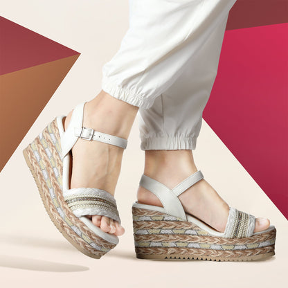 MISSCAI Sandali Estivi da Donna con Zeppa Suola in Gomma EVA Leggera e Morbida WWS250140