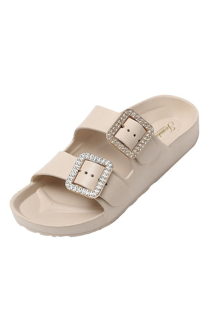 JOMIX Ciabatte Donna Estive Comode Mare Casa Piscina in Gomma EVCiabatte Elegnate Fibbia Decorato Strass SD8003