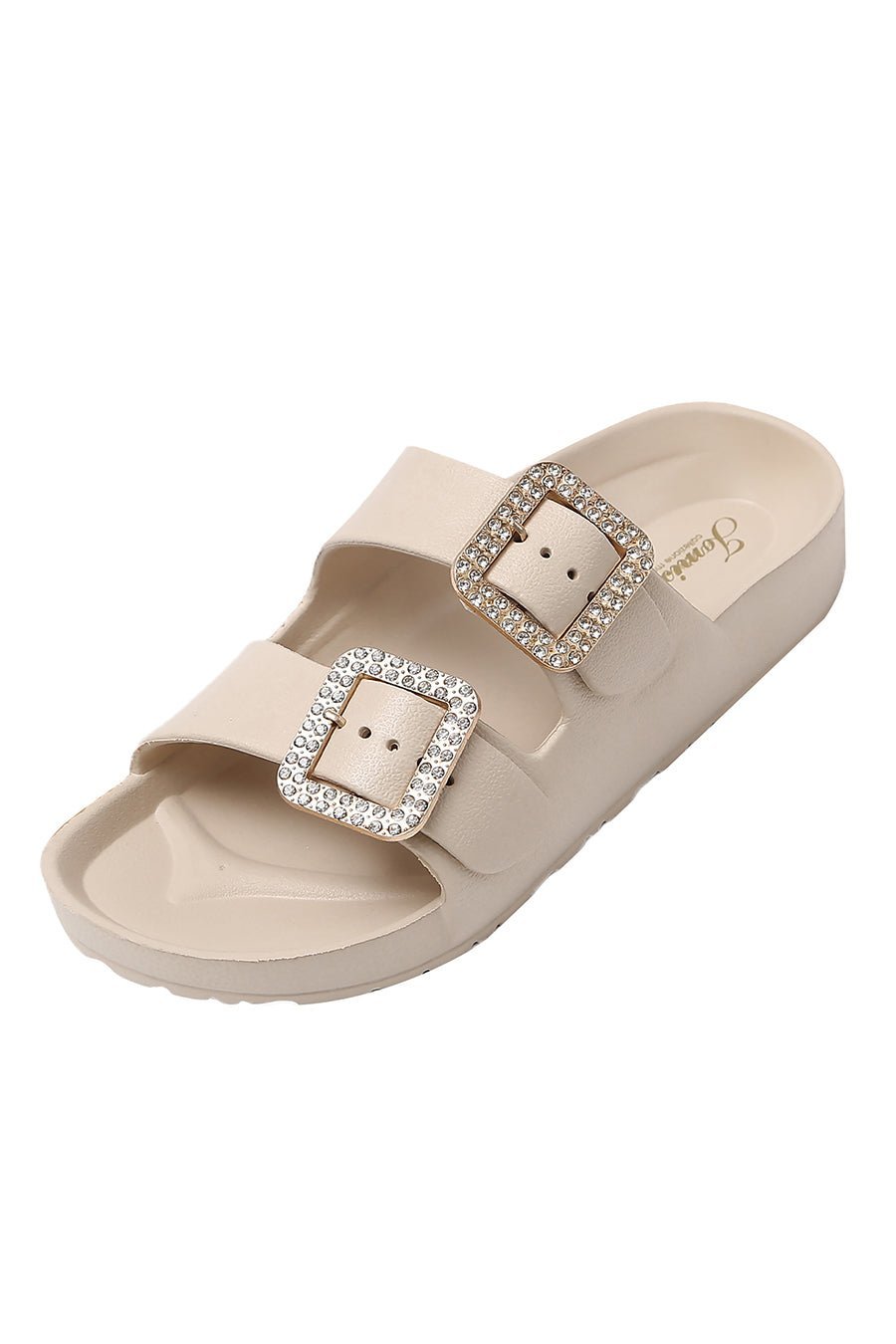 JOMIX Ciabatte Donna Estive Comode Mare Casa Piscina in Gomma EVCiabatte Elegnate Fibbia Decorato Strass SD8003