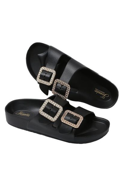 JOMIX Ciabatte Donna Estive Comode Mare Casa Piscina in Gomma EVCiabatte Elegnate Fibbia Decorato Strass SD8003