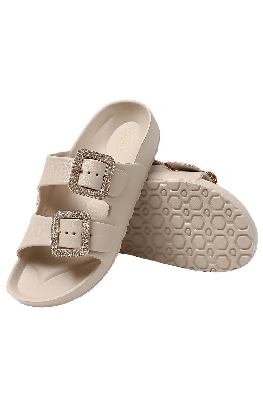 JOMIX Ciabatte Donna Estive Comode Mare Casa Piscina in Gomma EVCiabatte Elegnate Fibbia Decorato Strass SD8003