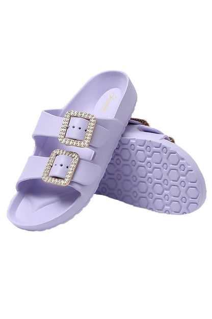 JOMIX Ciabatte Donna Estive Comode Mare Casa Piscina in Gomma EVCiabatte Elegnate Fibbia Decorato Strass SD8003